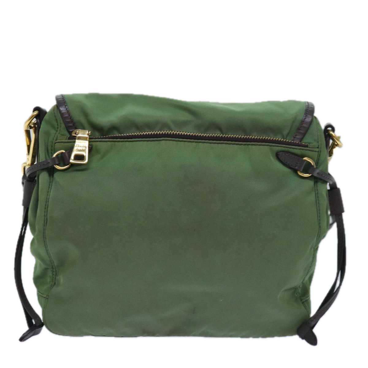 PRADA Shoulder Bag Nylon Khaki Auth