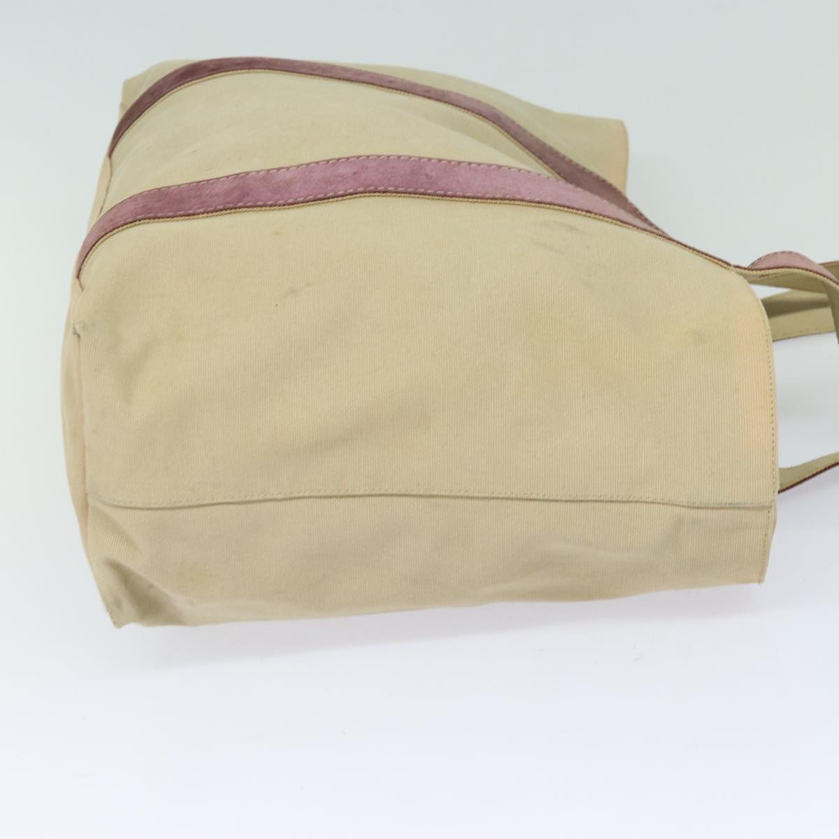 PRADA Tote Bag Canvas Beige Auth