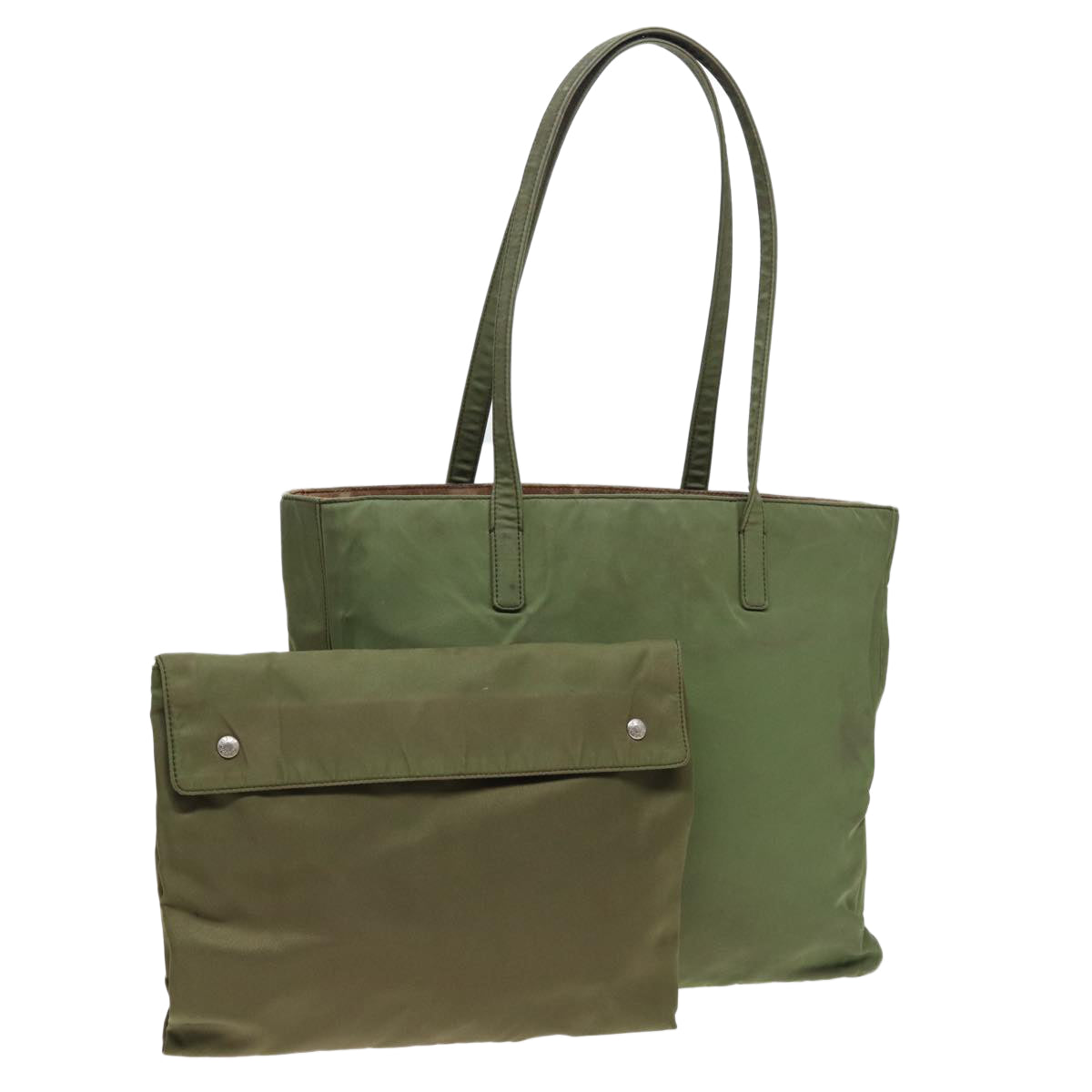 PRADA Tote Bag Nylon Khaki Auth