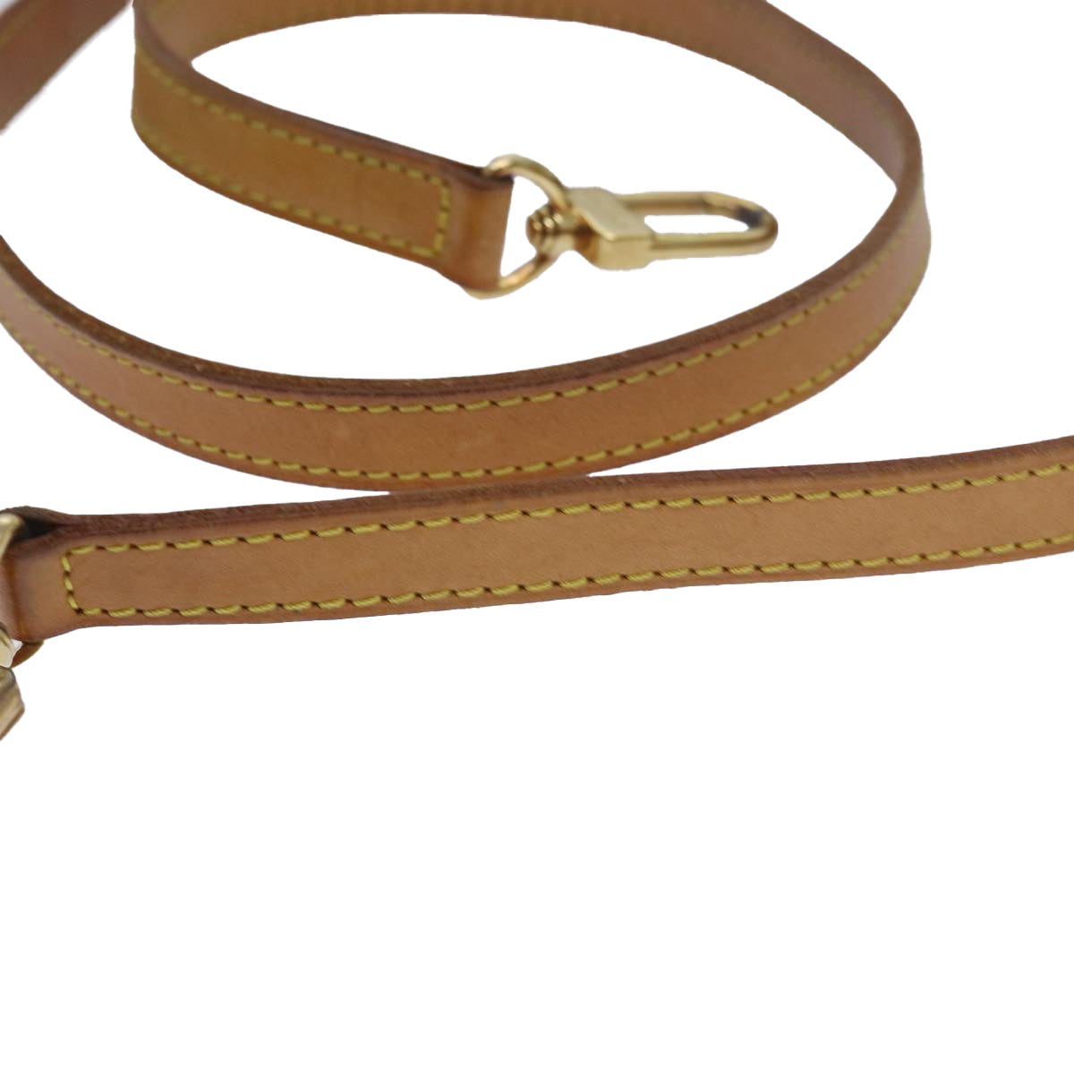 LOUIS VUITTON Adjustable Shoulder Strap Leather 37.8"-45.3" Beige Auth 80730