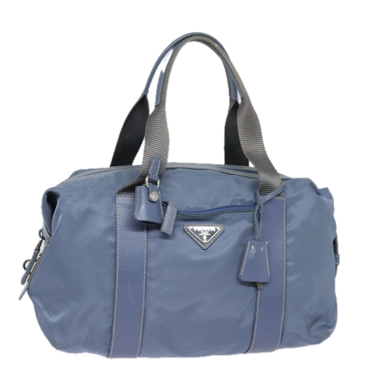 PRADA Hand Bag Nylon Blue Auth