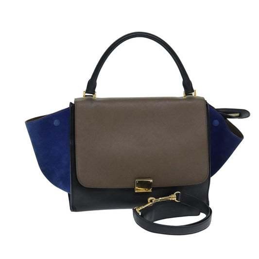 Luxury CELINE Hand Bag Leather Suede Brown Black blue 80877