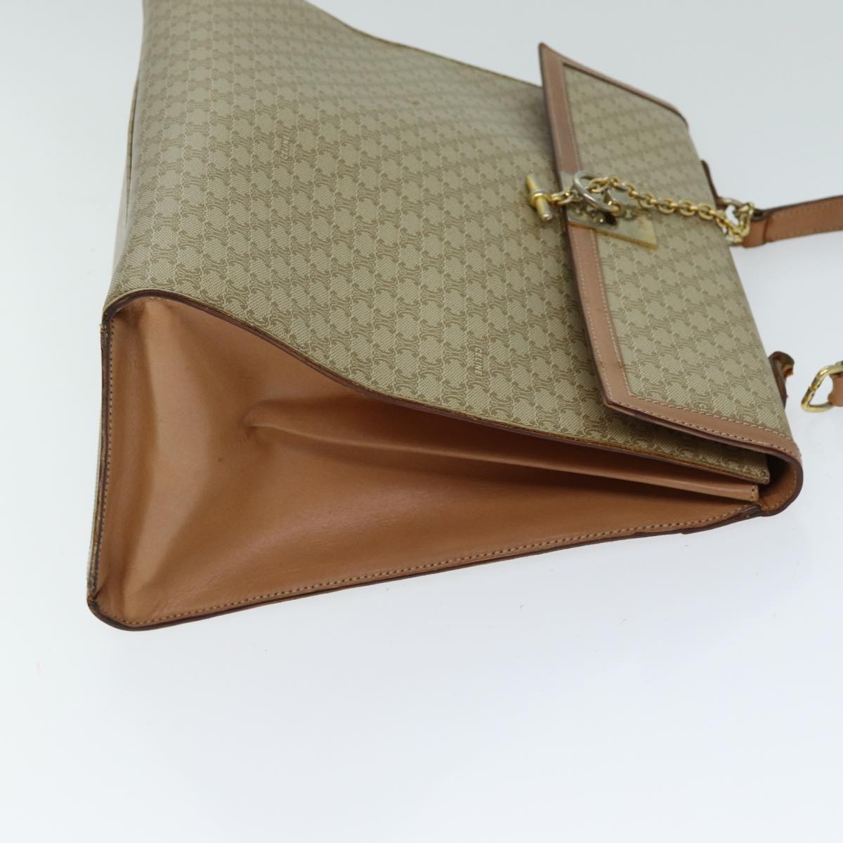 Luxury CELINE Macadam Canvas Hand Bag Beige 80878