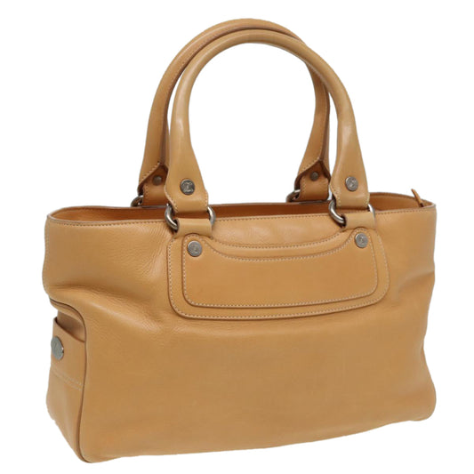 Luxury CELINE Hand Bag Leather Beige 80885