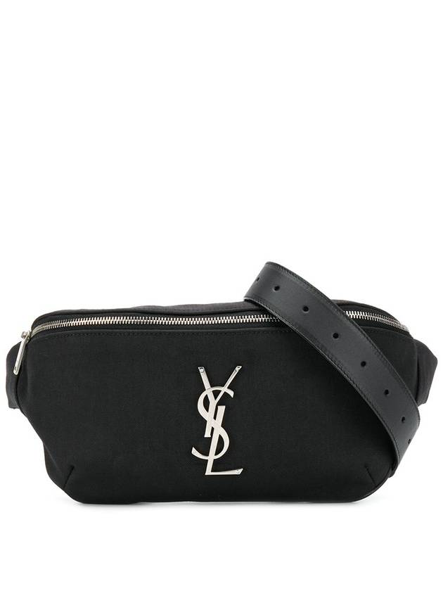 Luxury Saint Laurent Trending 2025 Cassandre Classic Canvas Leather Belt Bag Black