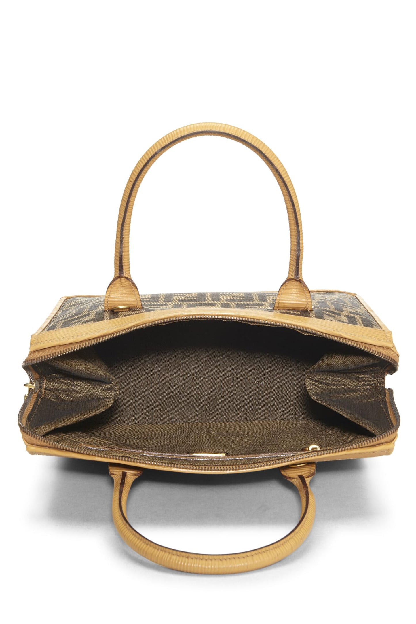 Fendi, Yellow Zucca Convertible Handbag Small, Yellow