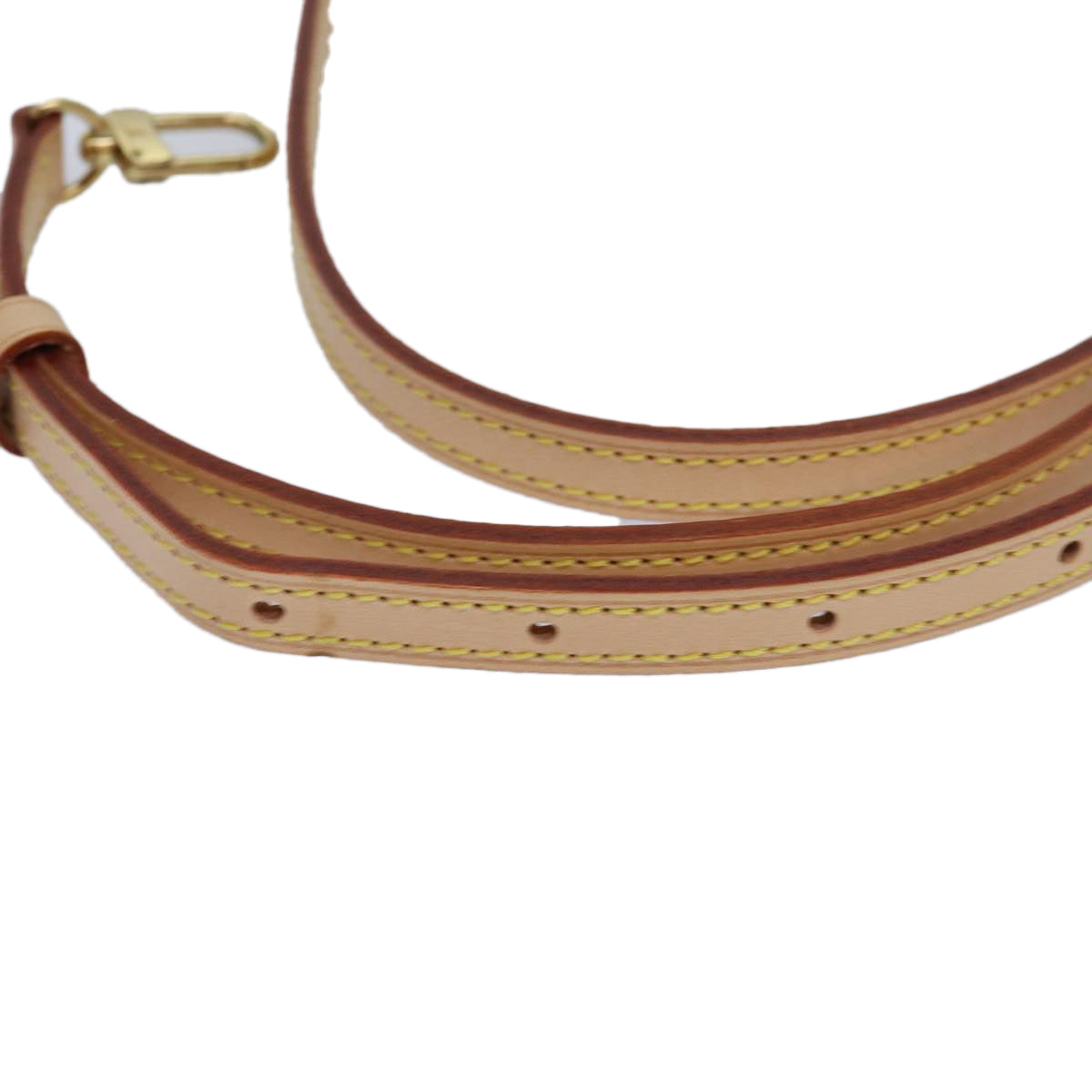 LOUIS VUITTON Adjustable Shoulder Strap Leather 36.6"-43.7" Beige Auth 81036