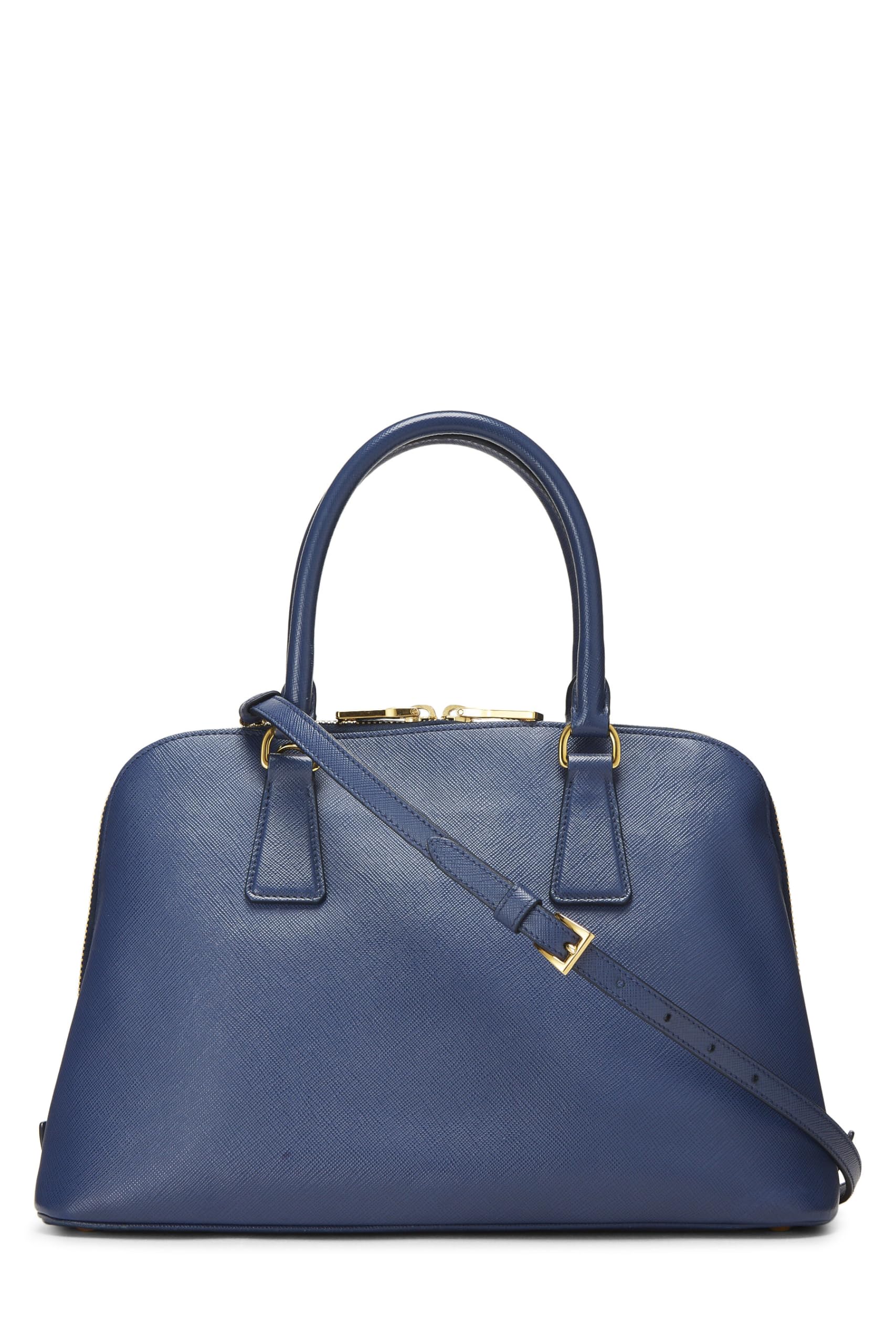 Prada, Blue Saffiano Promenade Medium, Blue Luxury Handbag
