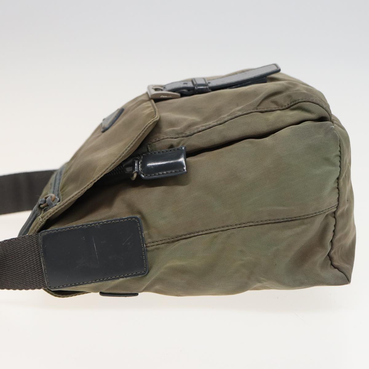 PRADA Shoulder Bag Nylon Khaki Auth