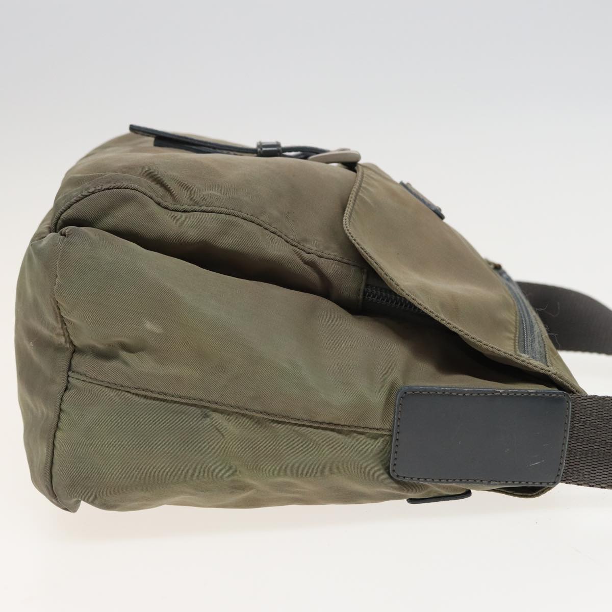 PRADA Shoulder Bag Nylon Khaki Auth
