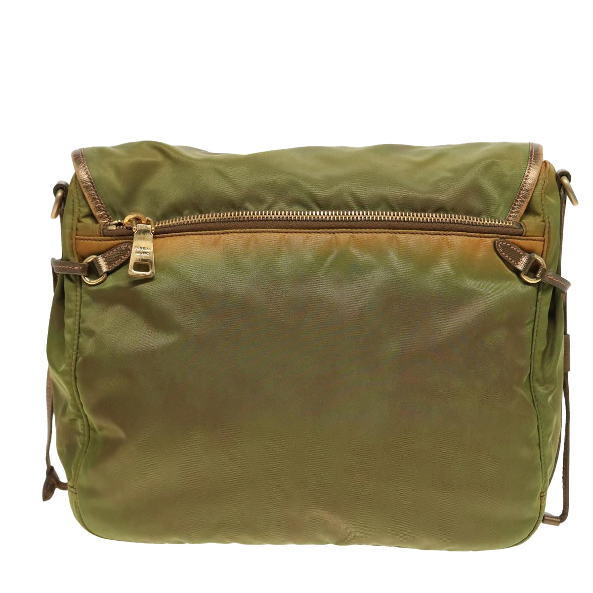 PRADA Shoulder Bag Nylon Khaki Auth