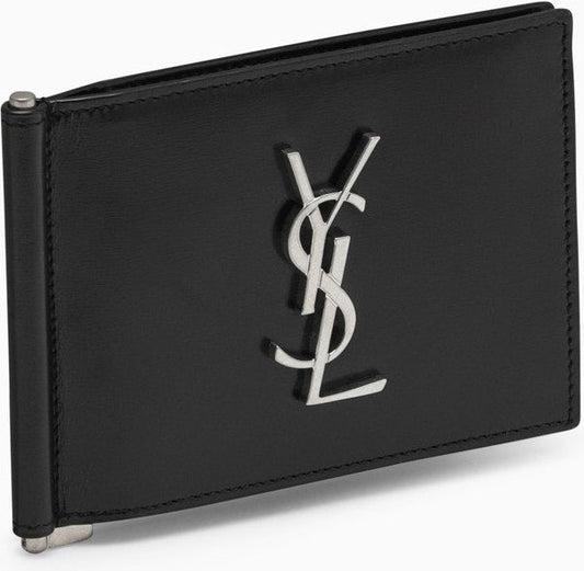 Luxury Saint Laurent Trending 2026 Men's Cassandre Bi Fold Leather Wallet in Black | Size UNICA | 4856300SX0E