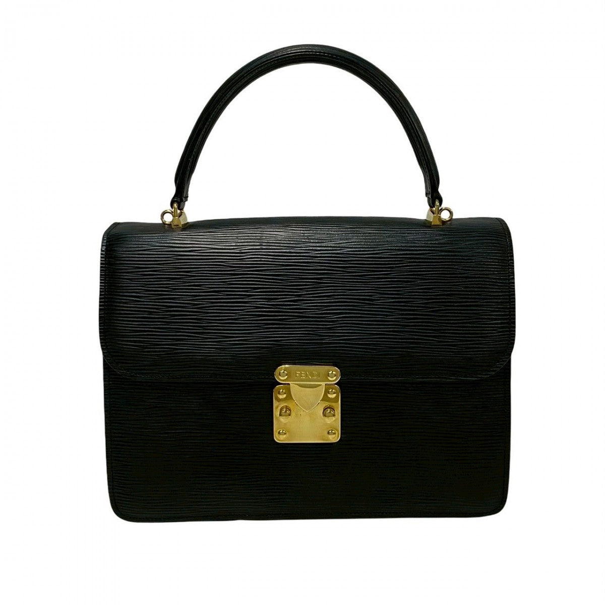 FENDI Shoulder Bag Epi Leather black