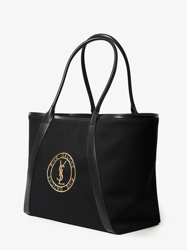 Luxury Saint Laurent Trending 2025 Rive Gauche Canvas Tote Bag Black