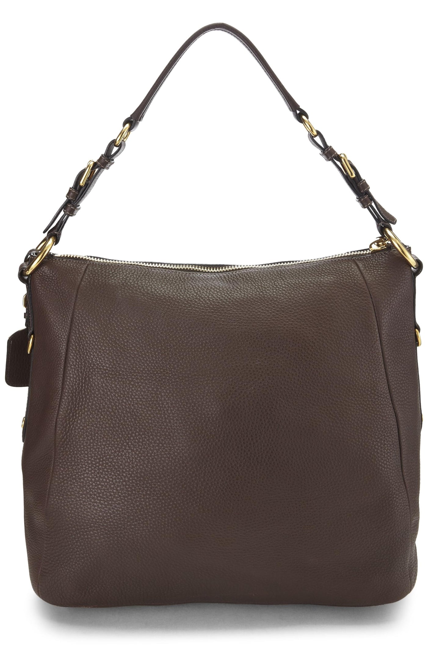 Prada, Brown Vitello Daino Hobo, Brown