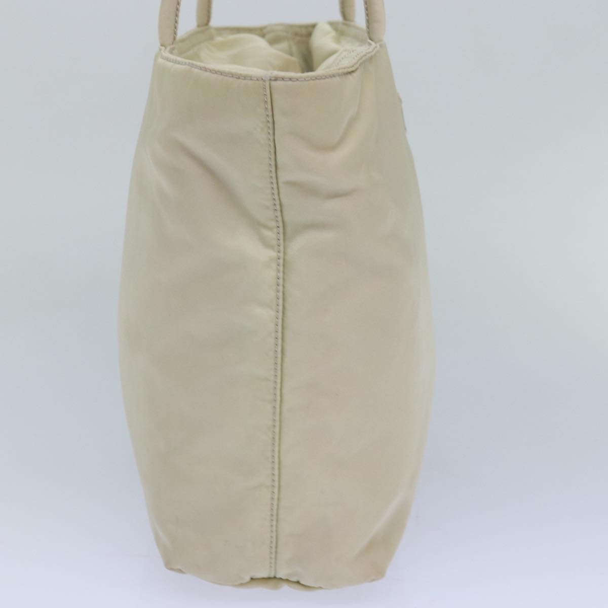PRADA Tote Bag Nylon Beige Auth