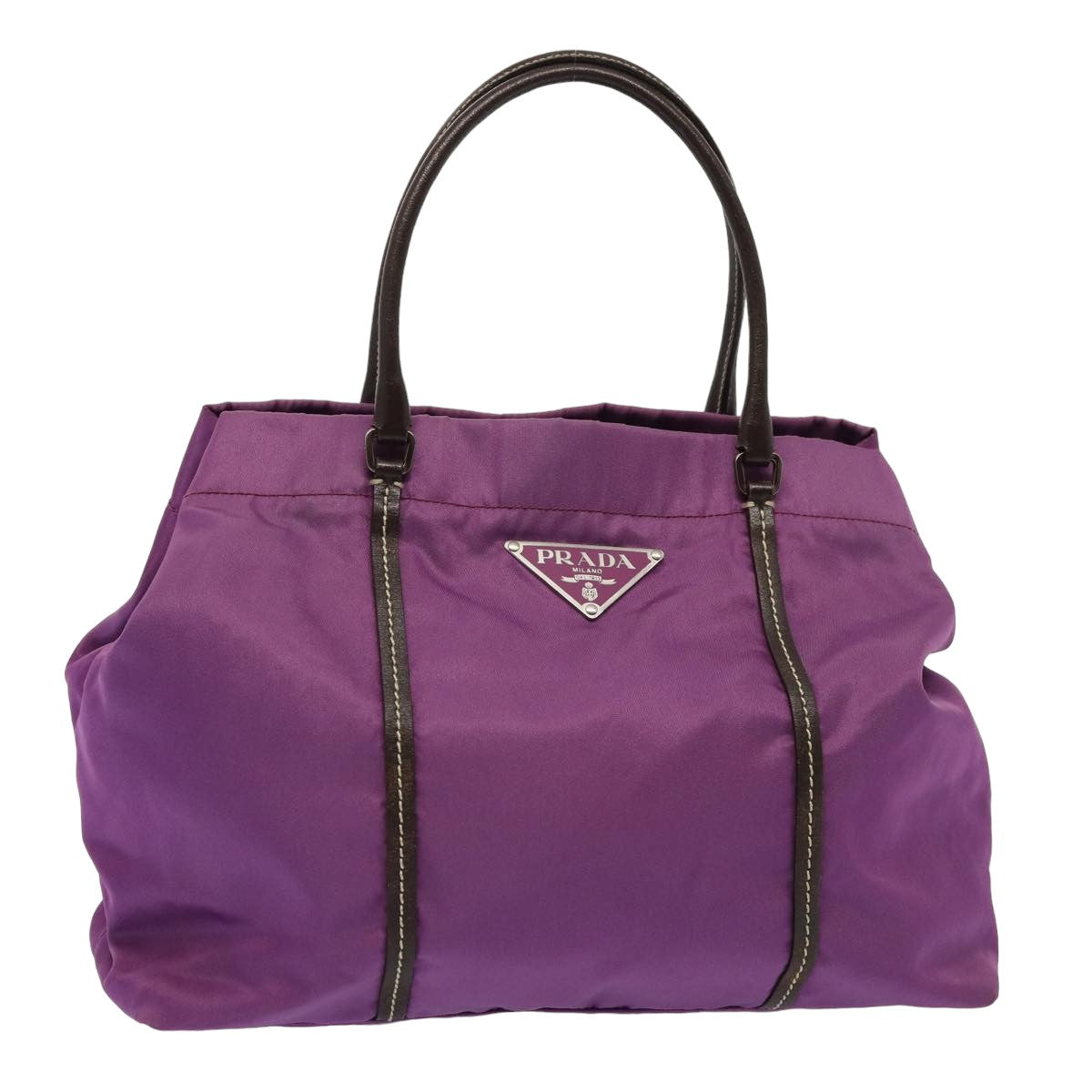 PRADA Hand Bag Nylon Purple Auth