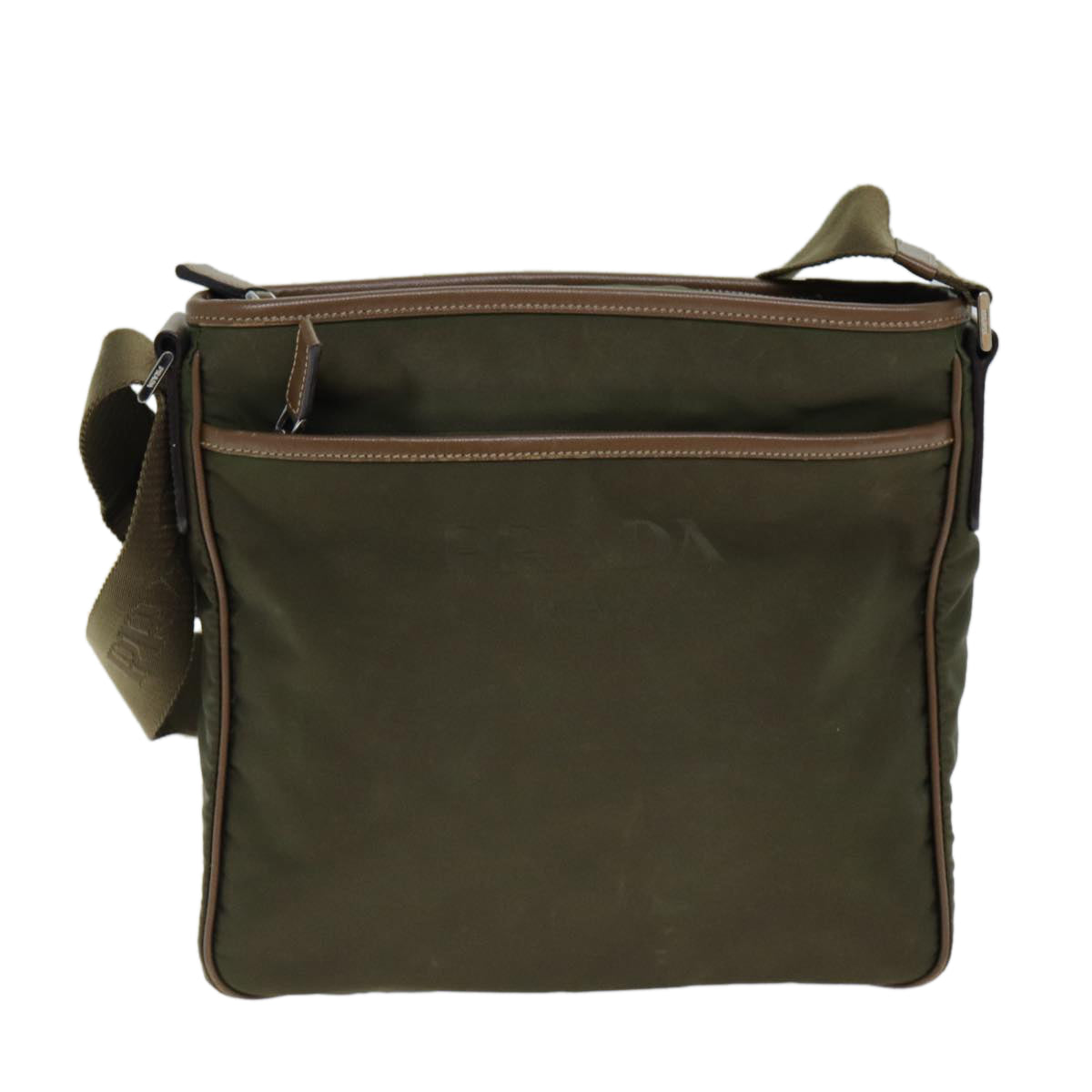 PRADA Shoulder Bag Nylon Khaki Auth