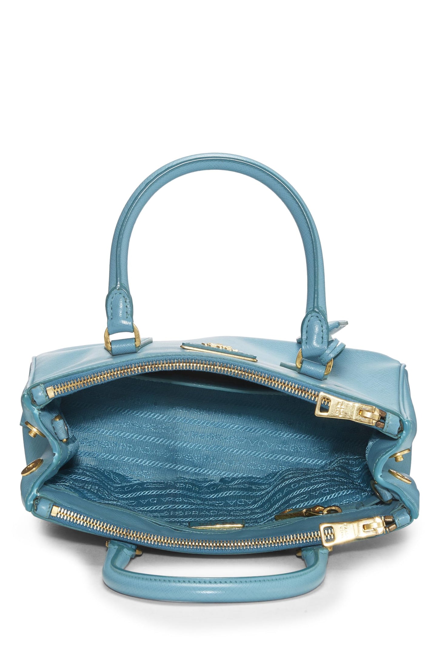 Prada, Blue Saffiano Executive Tote Small, Blue