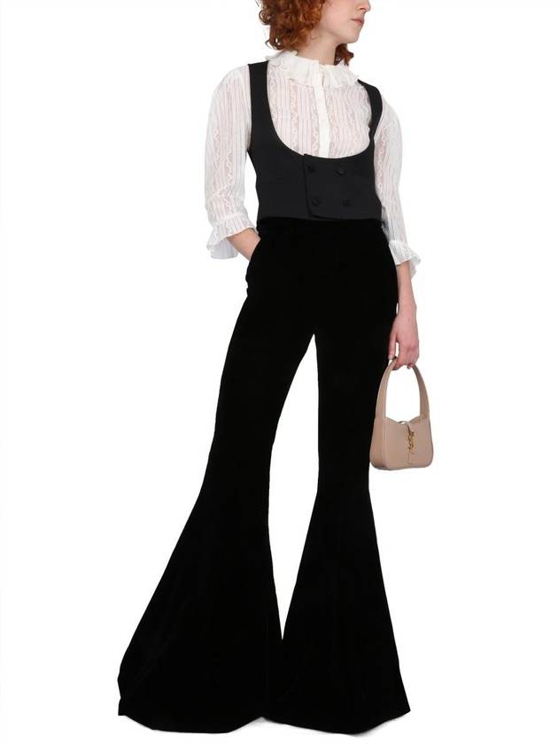 Luxury Saint Laurent Trending 2026 Women's Wool Tuxedo Vest Black