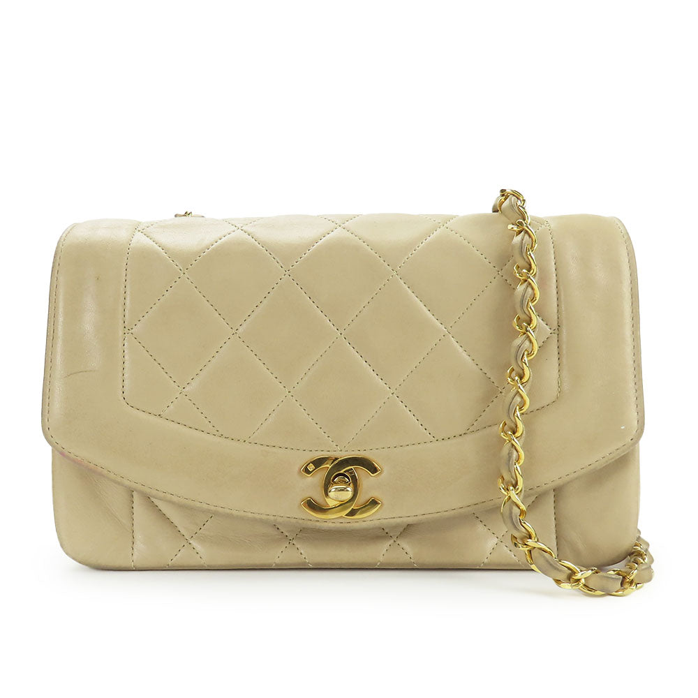 Chanel Diana Lambskin Shoulder Bag Classic Flap