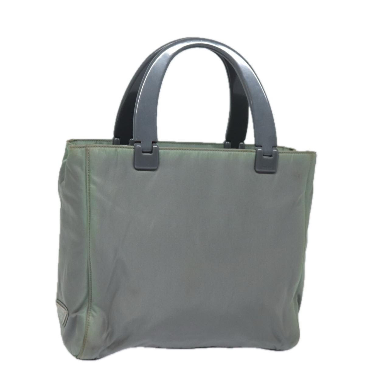 PRADA Hand Bag Nylon Gray Auth
