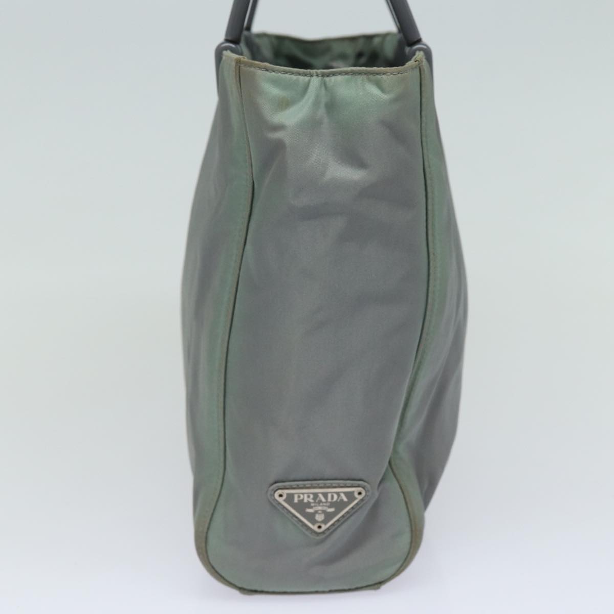 PRADA Hand Bag Nylon Gray Auth
