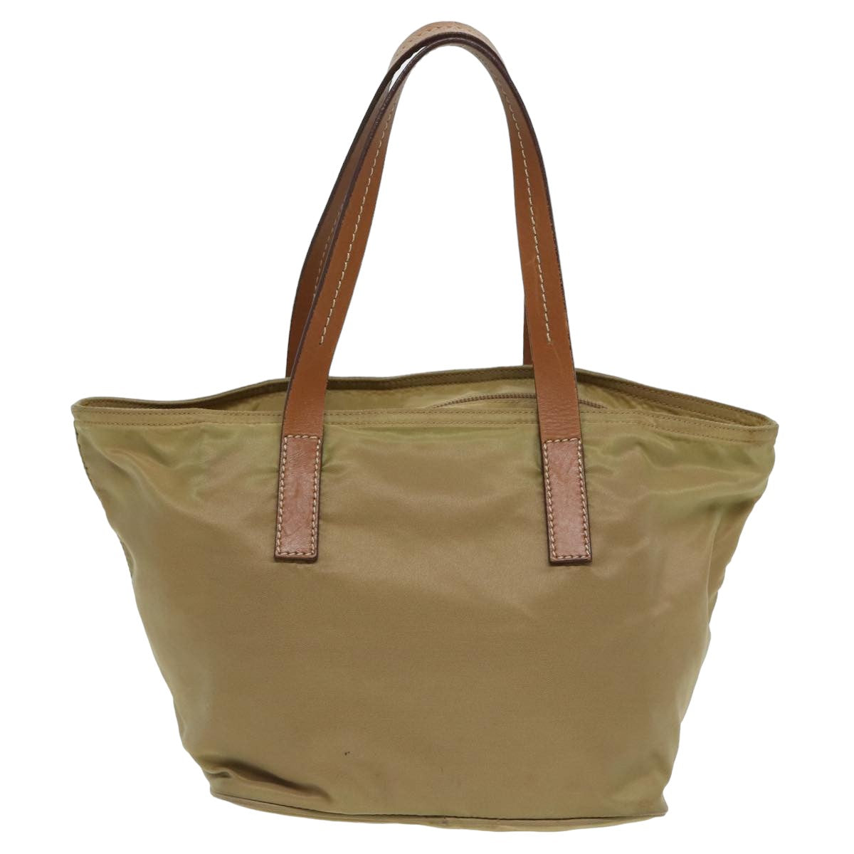 PRADA Hand Bag Nylon Beige Auth