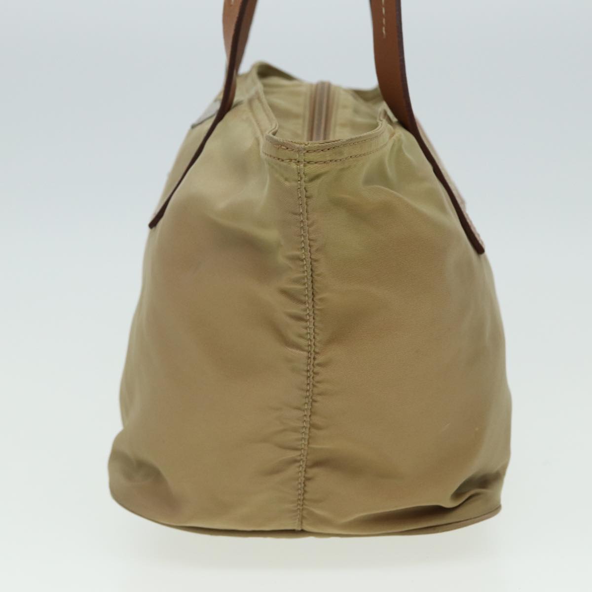 PRADA Hand Bag Nylon Beige Auth