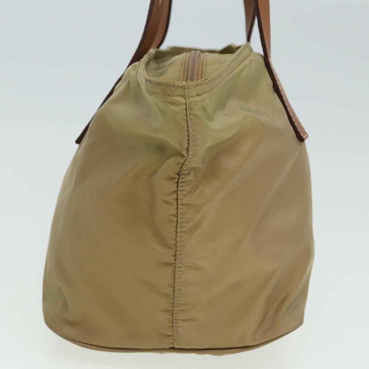 PRADA Hand Bag Nylon Beige Auth