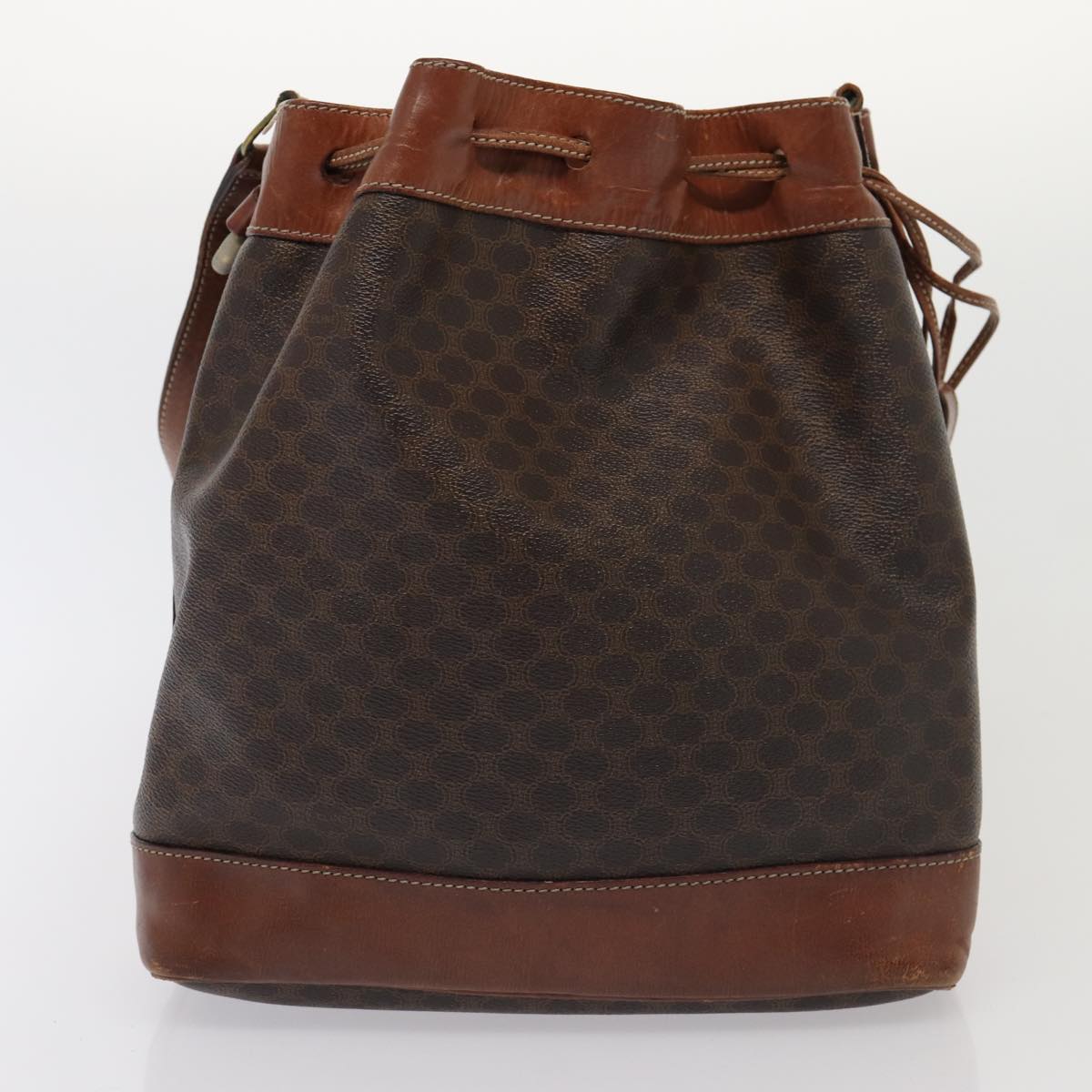 Luxury CELINE Macadam Canvas Clutch Bag Shoulder Bag PVC Leather 2Set Brown 81986