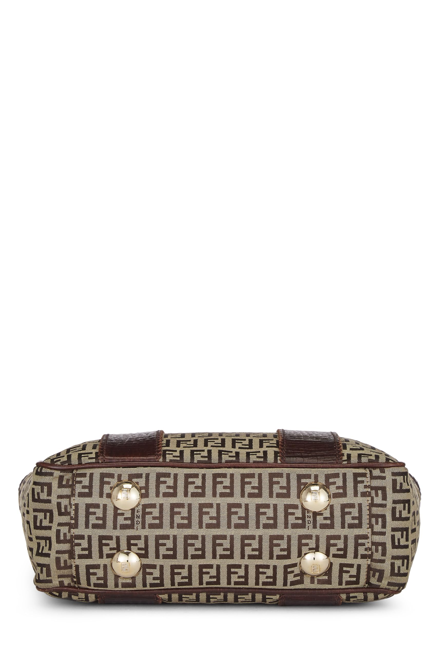 Fendi, Brown Zucchino Canvas Tote Small, Brown