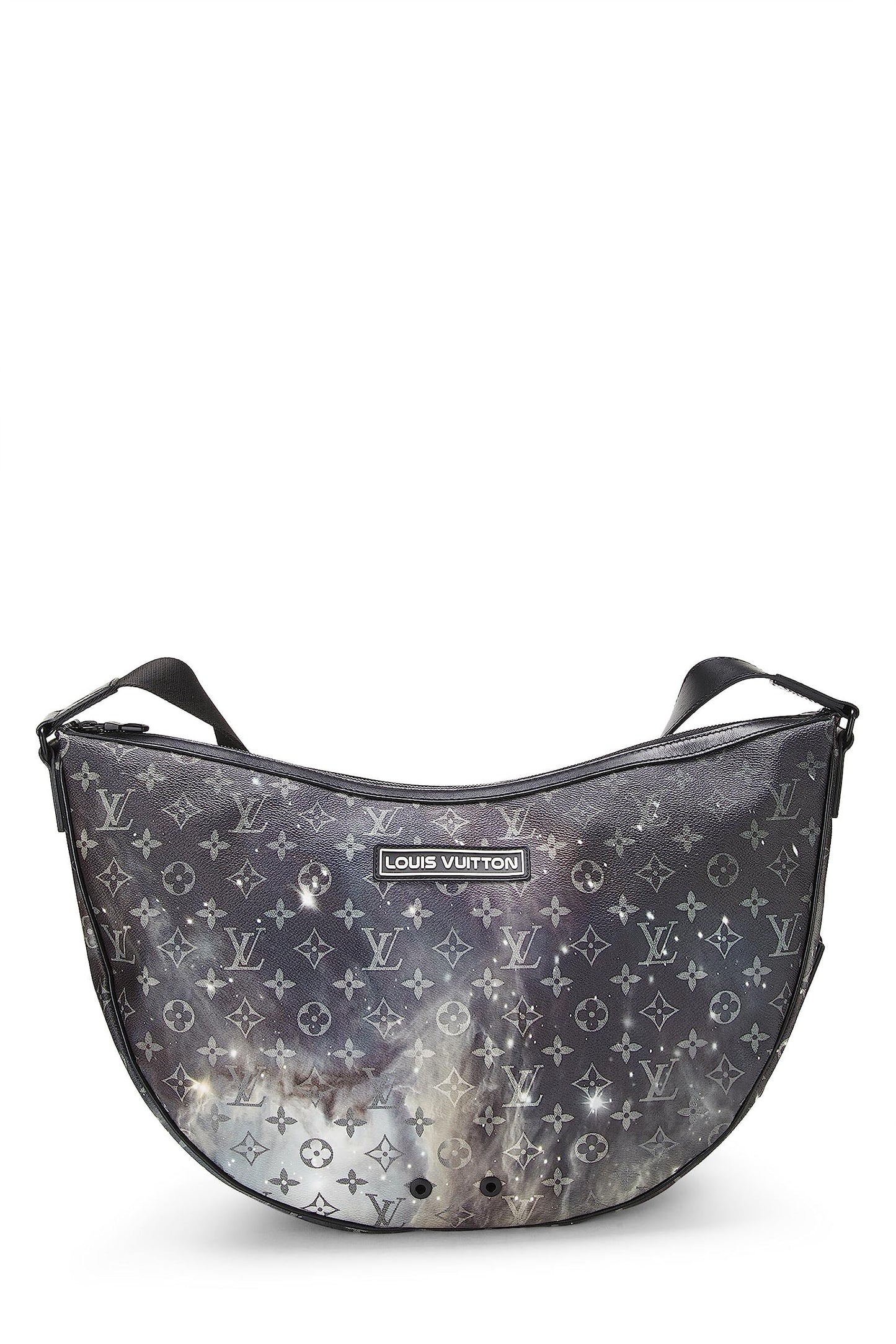 Louis Vuitton, Black Monogram Galaxy Hobo Messenger Bag, Black