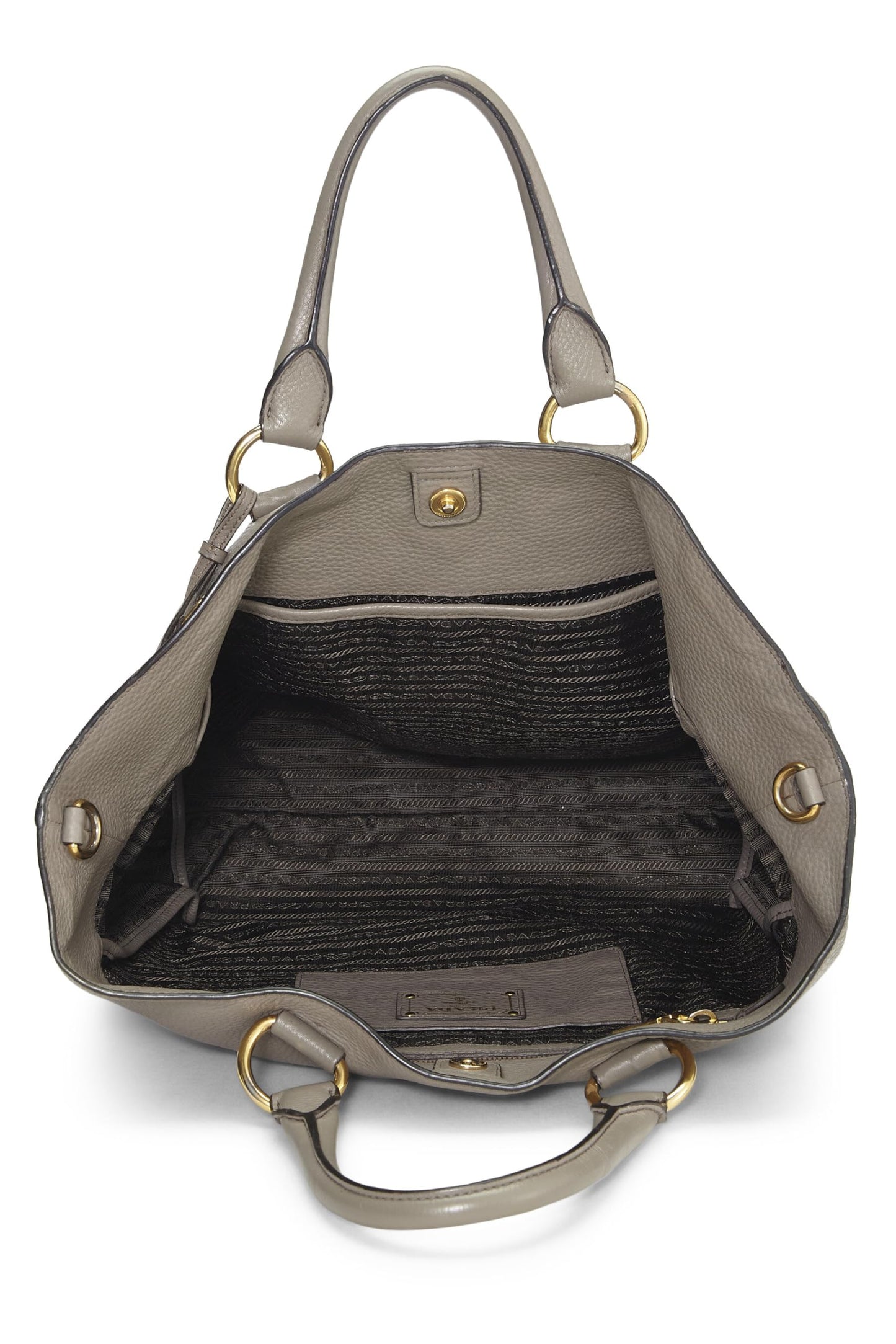 Prada, Grey Vitello Daino Shopping Tote, Grey