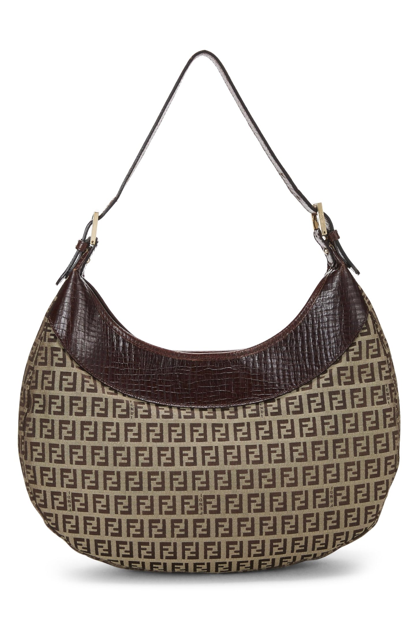 Fendi, Brown Zucchino Canvas Hobo Bag, Brown