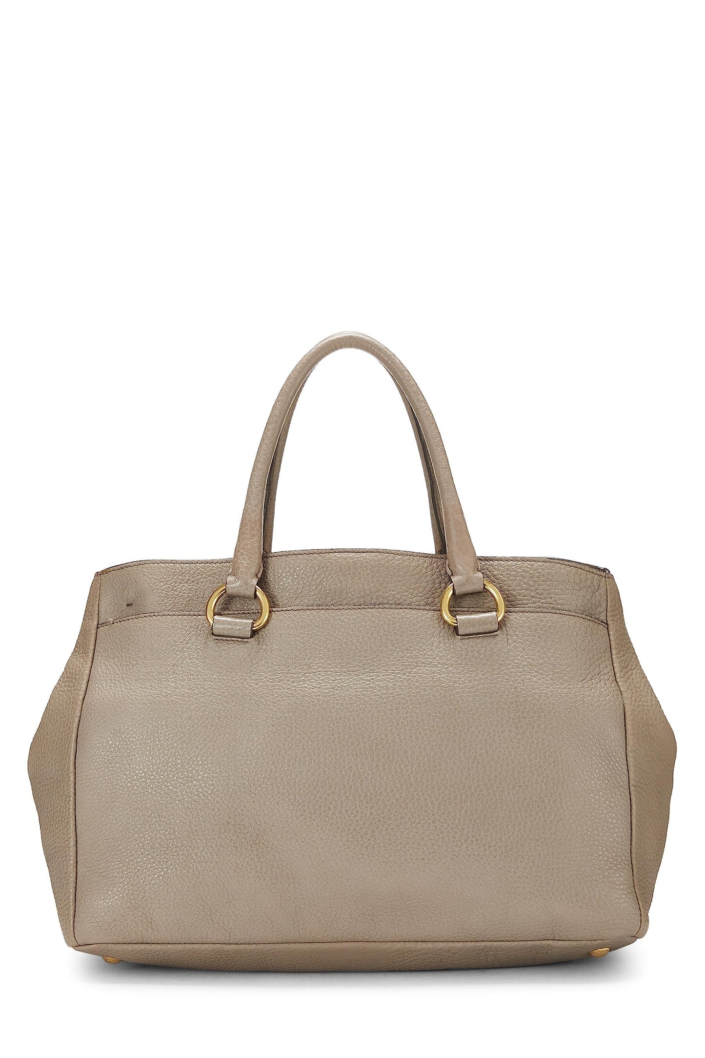 Prada, Grey Vitello Daino Convertible Shopping Tote, Grey