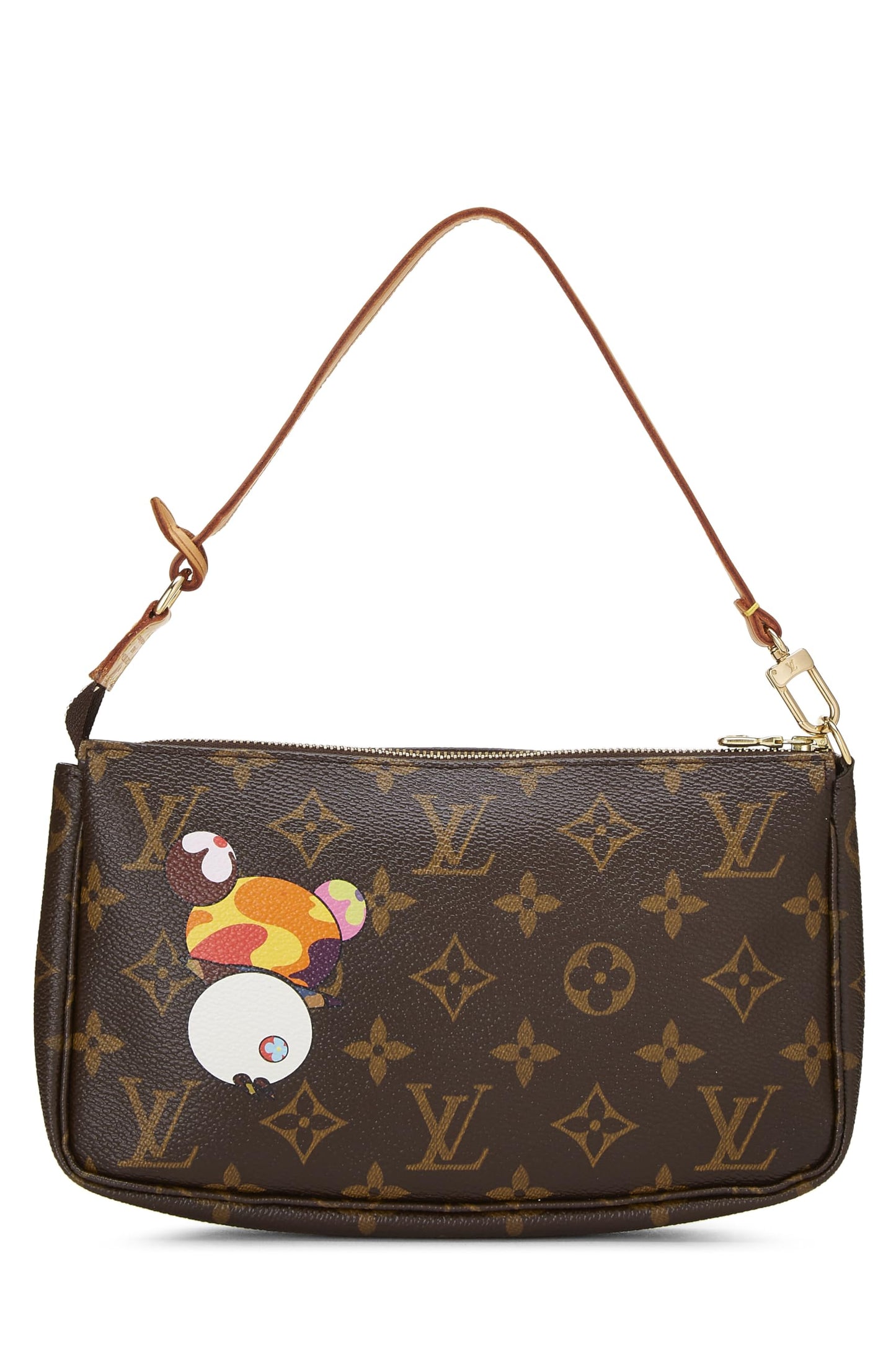 Louis Vuitton, Takashi Murakami x Louis Vuitton Monogram Canvas Panda Pochette Accessoires, Brown