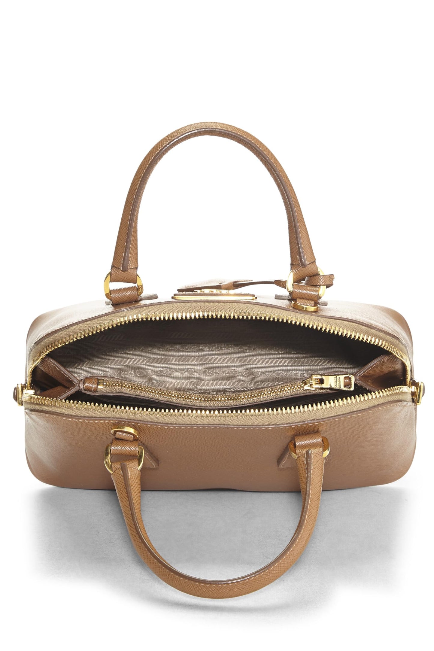 Prada, Brown Saffiano Lux Handbag Mini, Brown