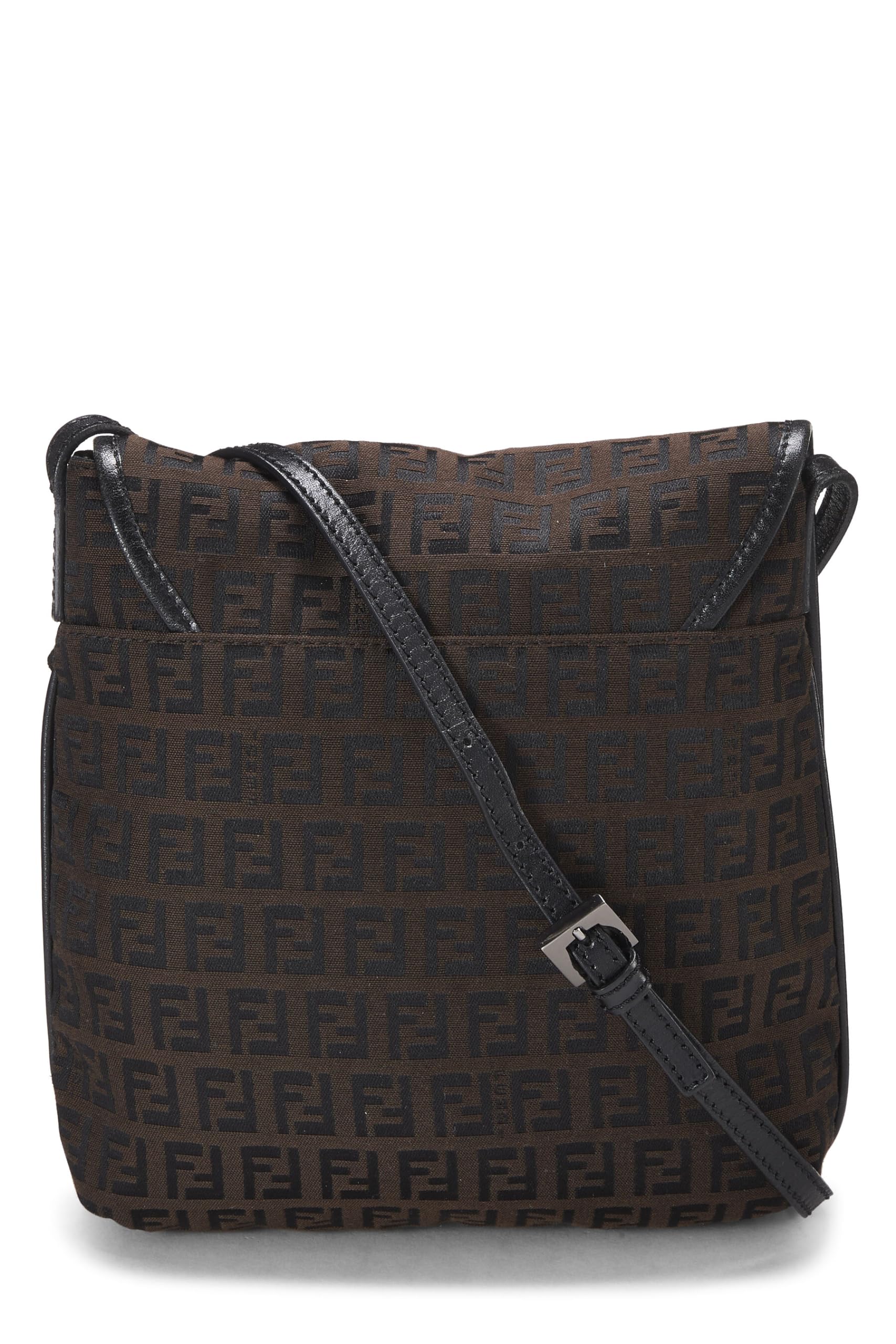 Fendi, Brown Zucchino Canvas Crossbody Small, Brown