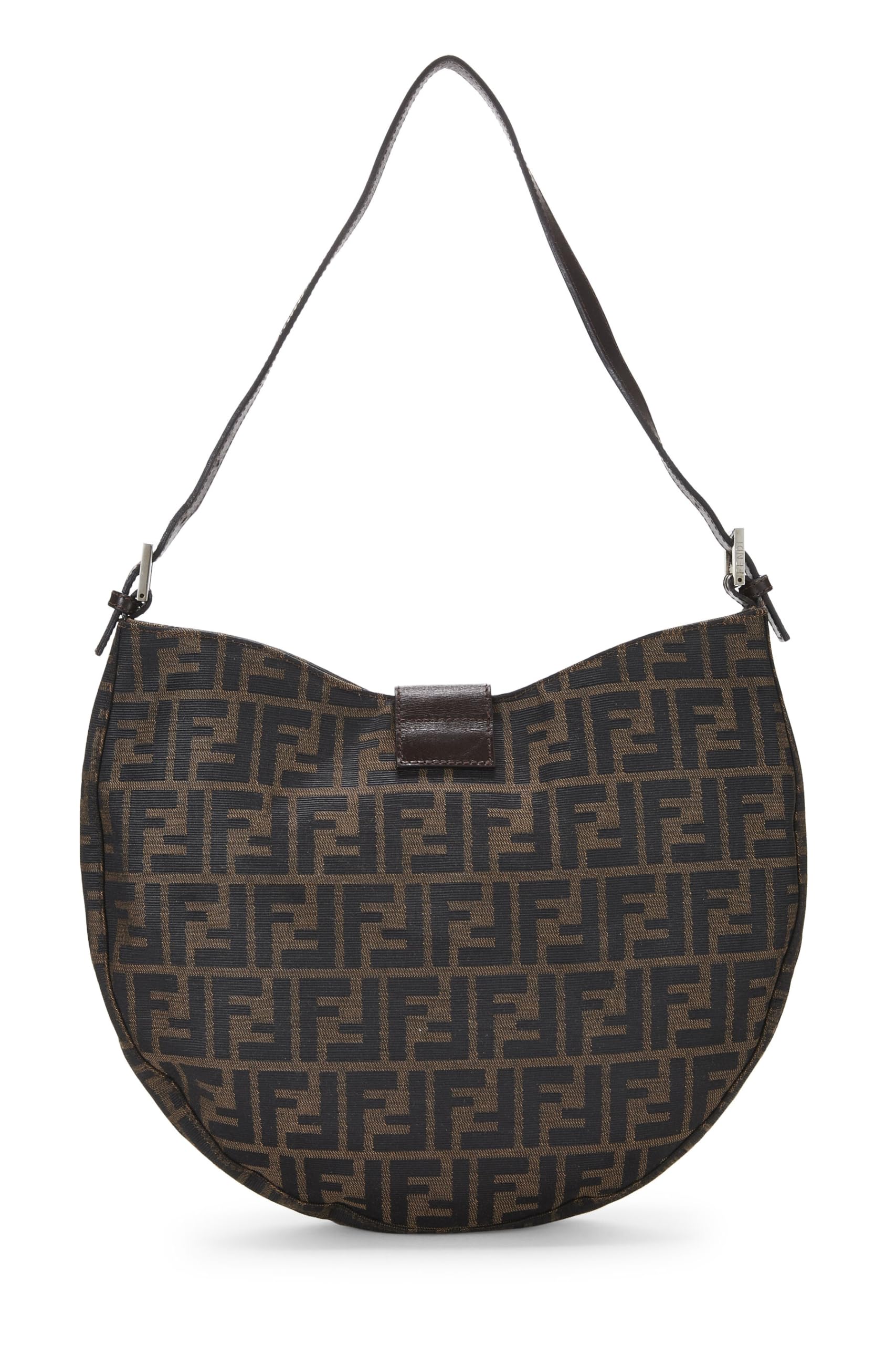 Fendi, Brown Zucca Canvas Shoulder Bag, Brown