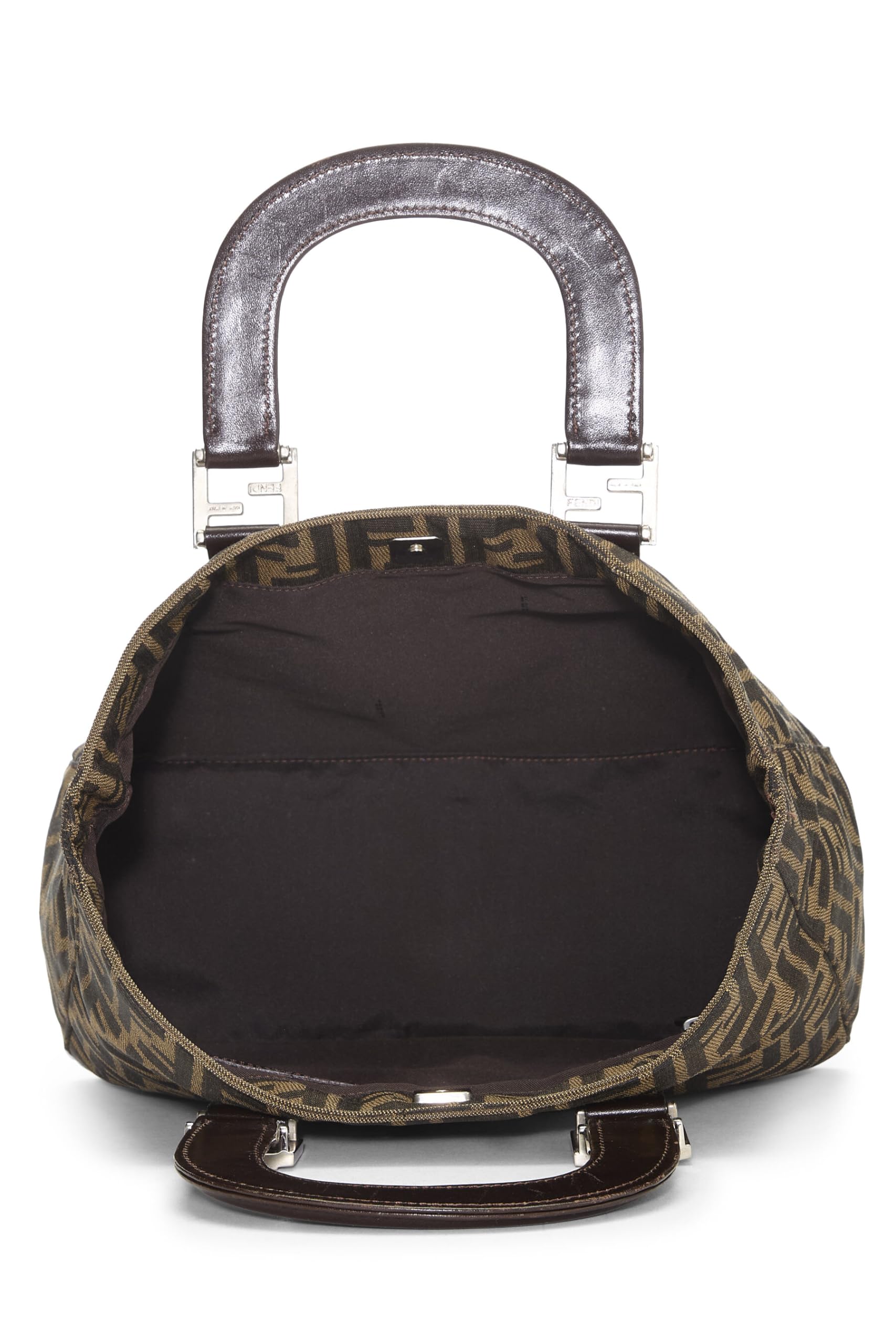 Fendi, Brown Zucca Canvas Handbag Small, Brown