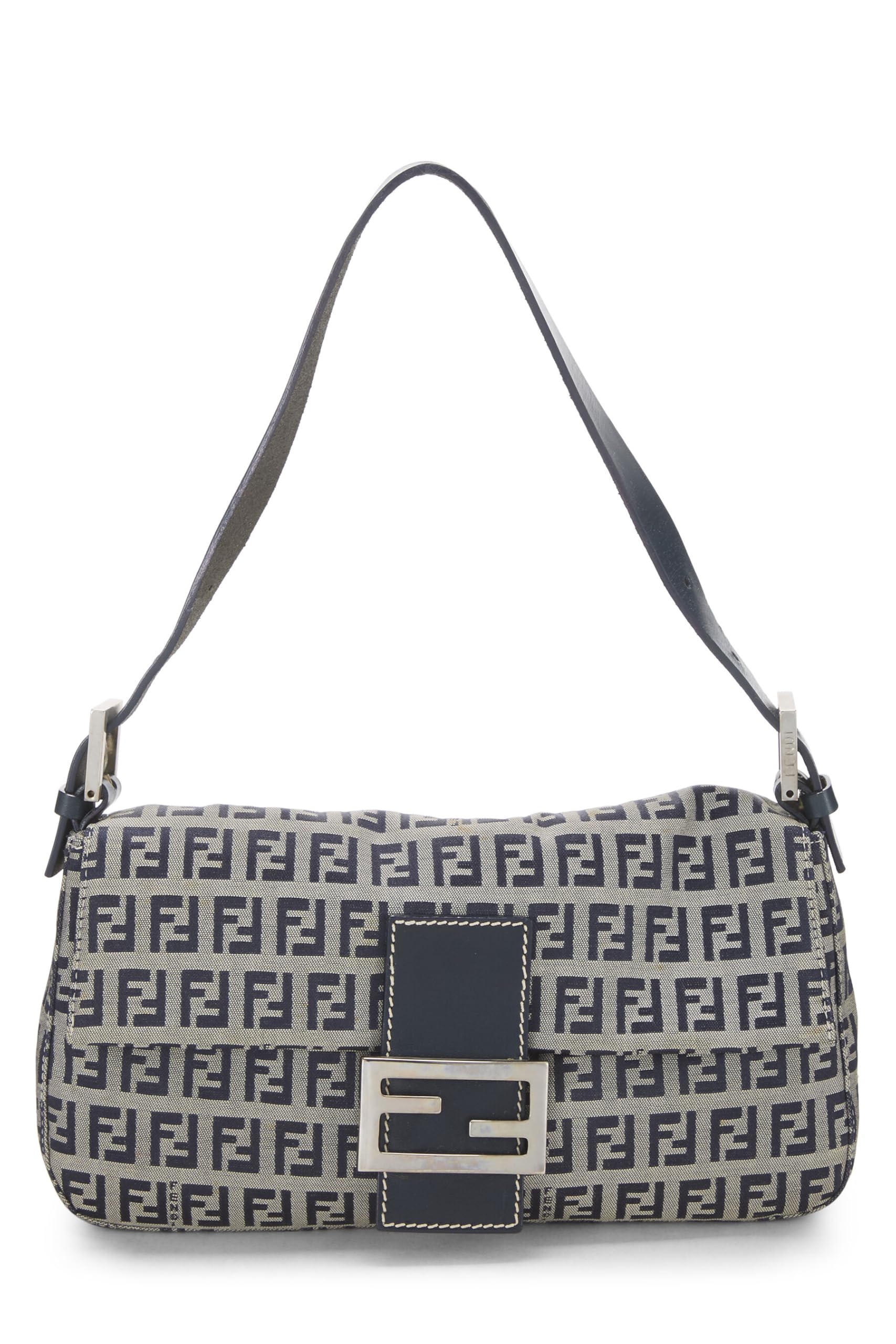 Fendi, Navy Zucchino Canvas Baguette, Navy