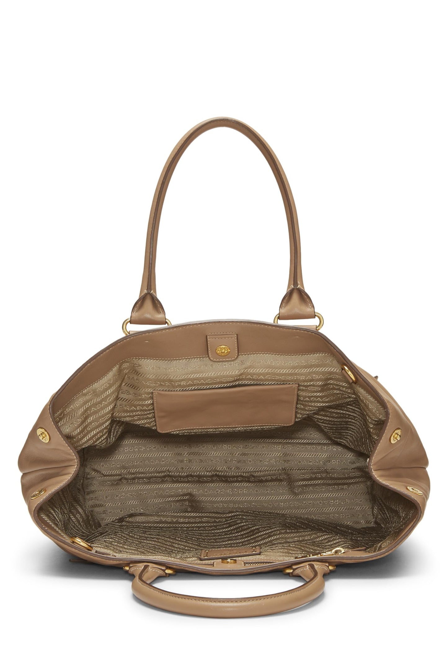 Prada, Brown Soft Calfskin Tote, Brown