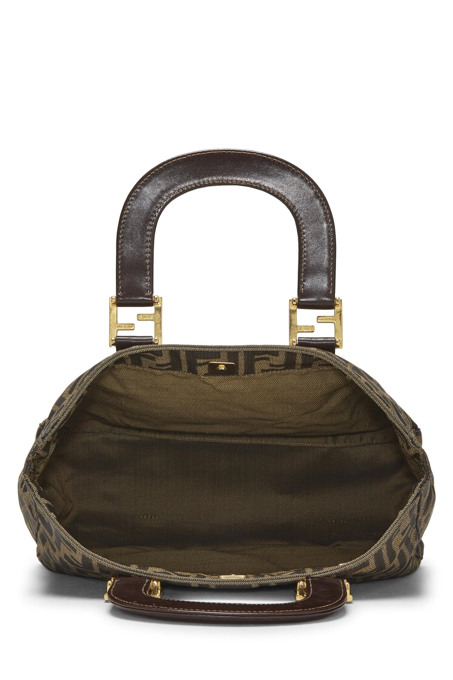 Fendi, Brown Zucca Canvas Handbag Small, Brown
