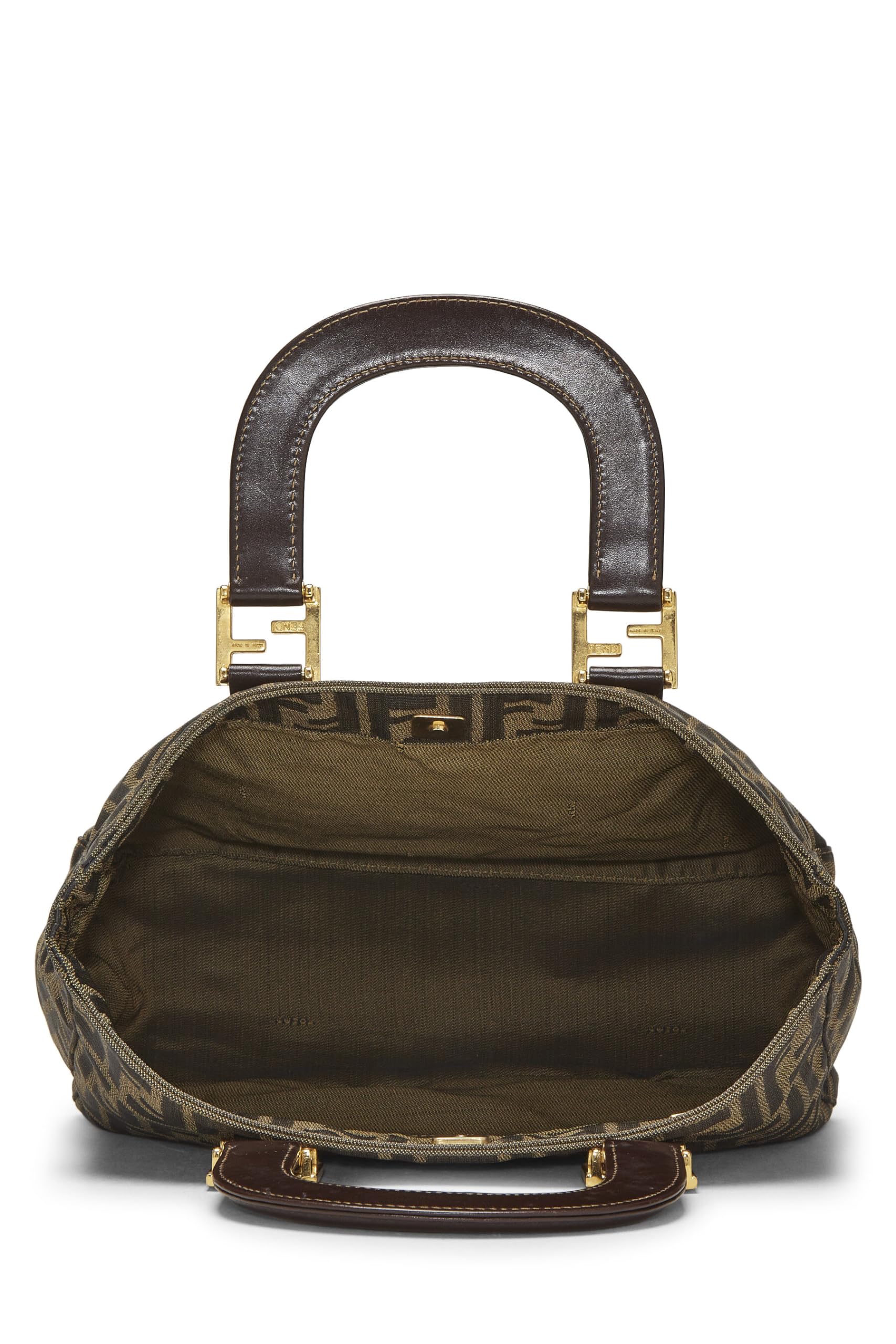 Fendi, Brown Zucca Canvas Handbag Small, Brown