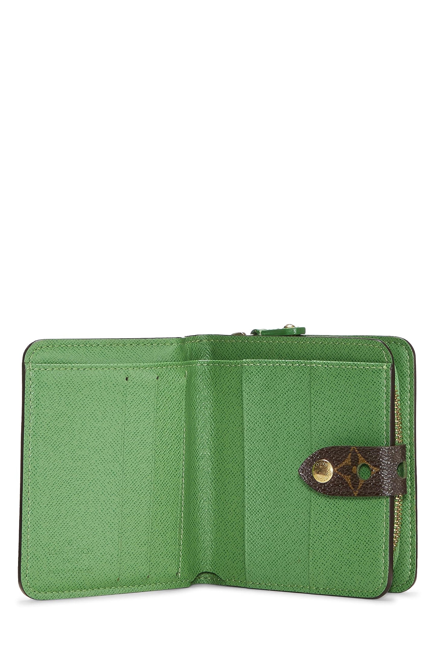 Louis Vuitton, Green Monogram Canvas Perforated Zippy Compact, Green