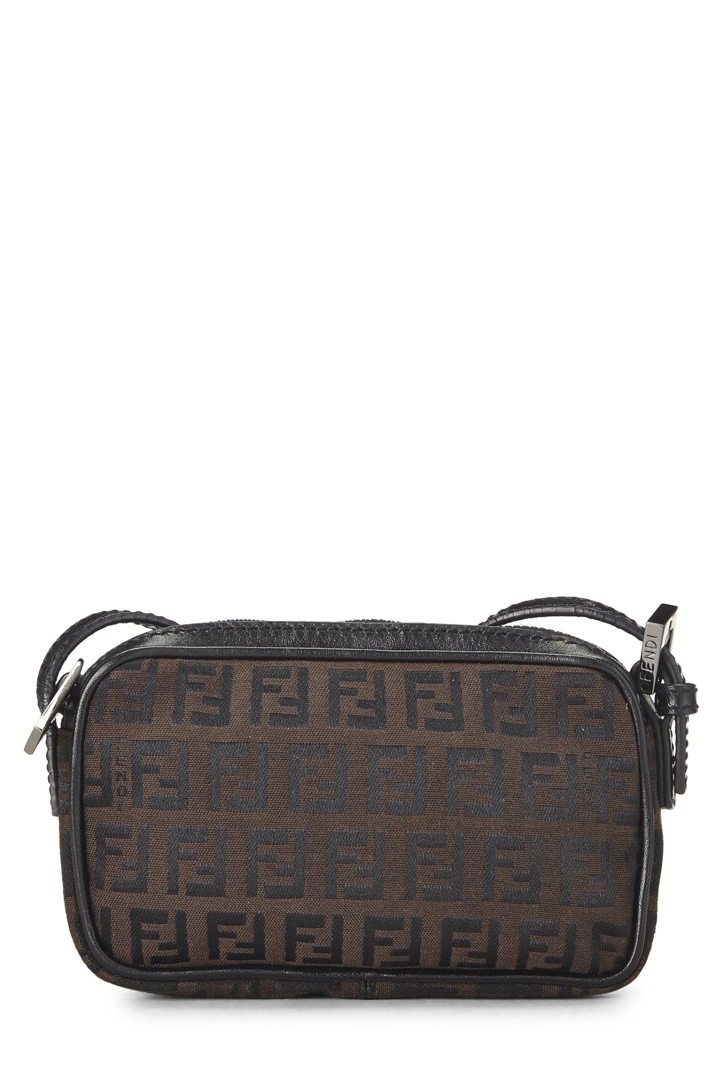 Fendi, Brown Zucchino Canvas Crossbody Mini, Brown