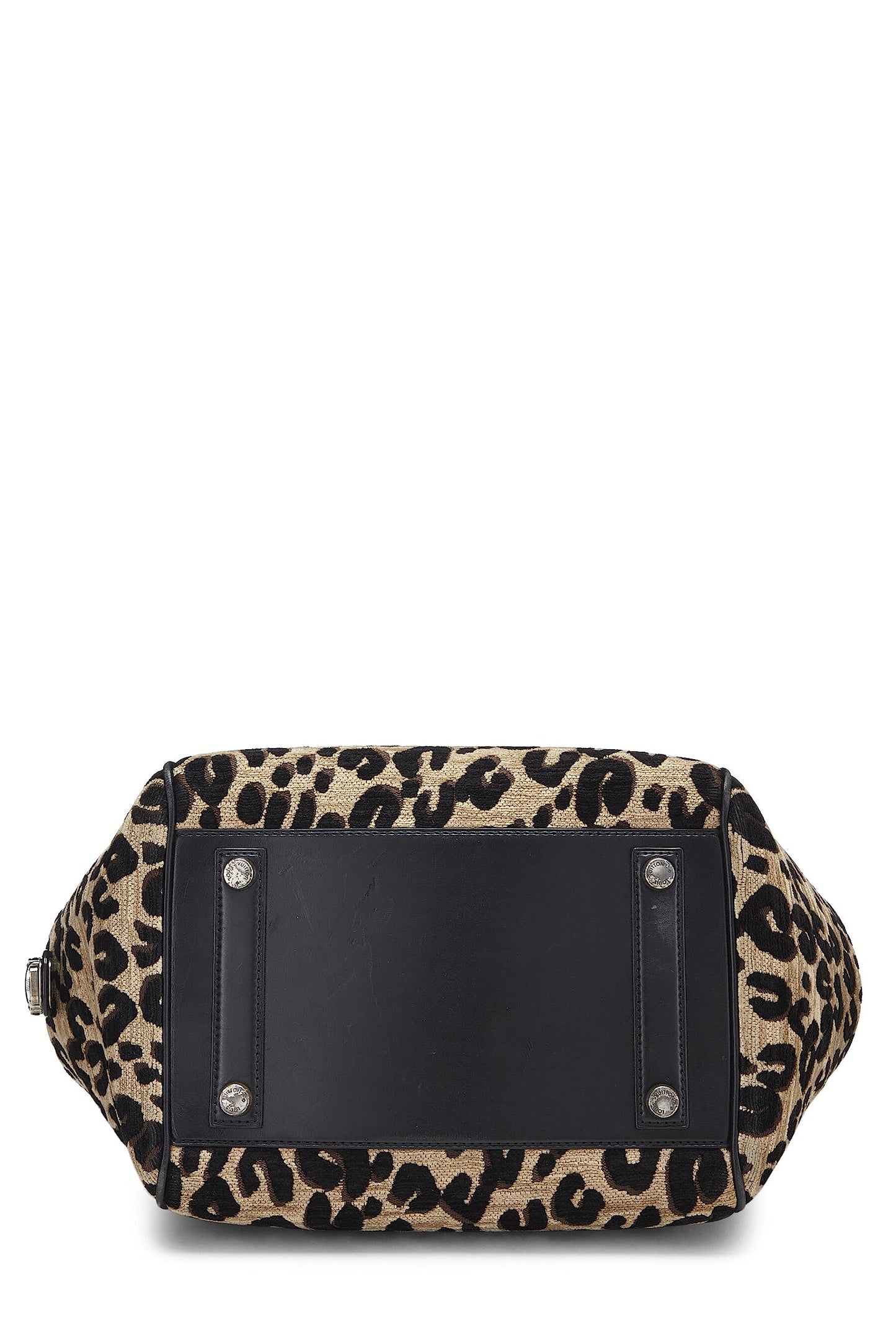 Louis Vuitton, Tan & Black Leopard Chenille Tapestry North-South Tote, Black
