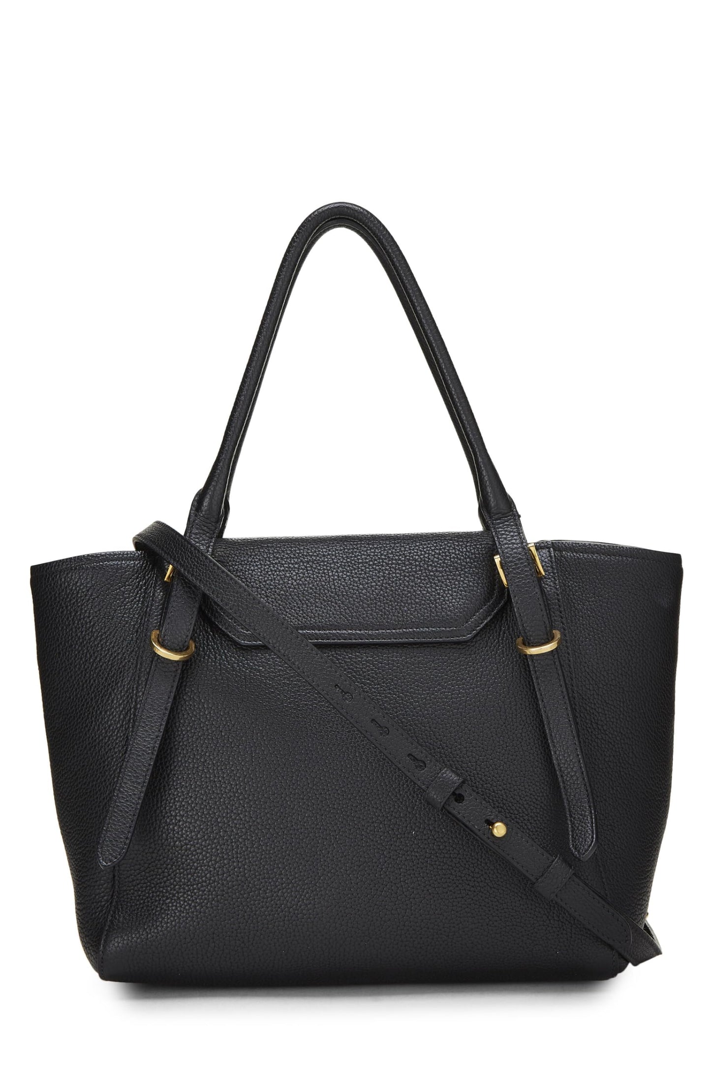 Prada, Black Vitello Daino Convertible Top Handle Tote, Black