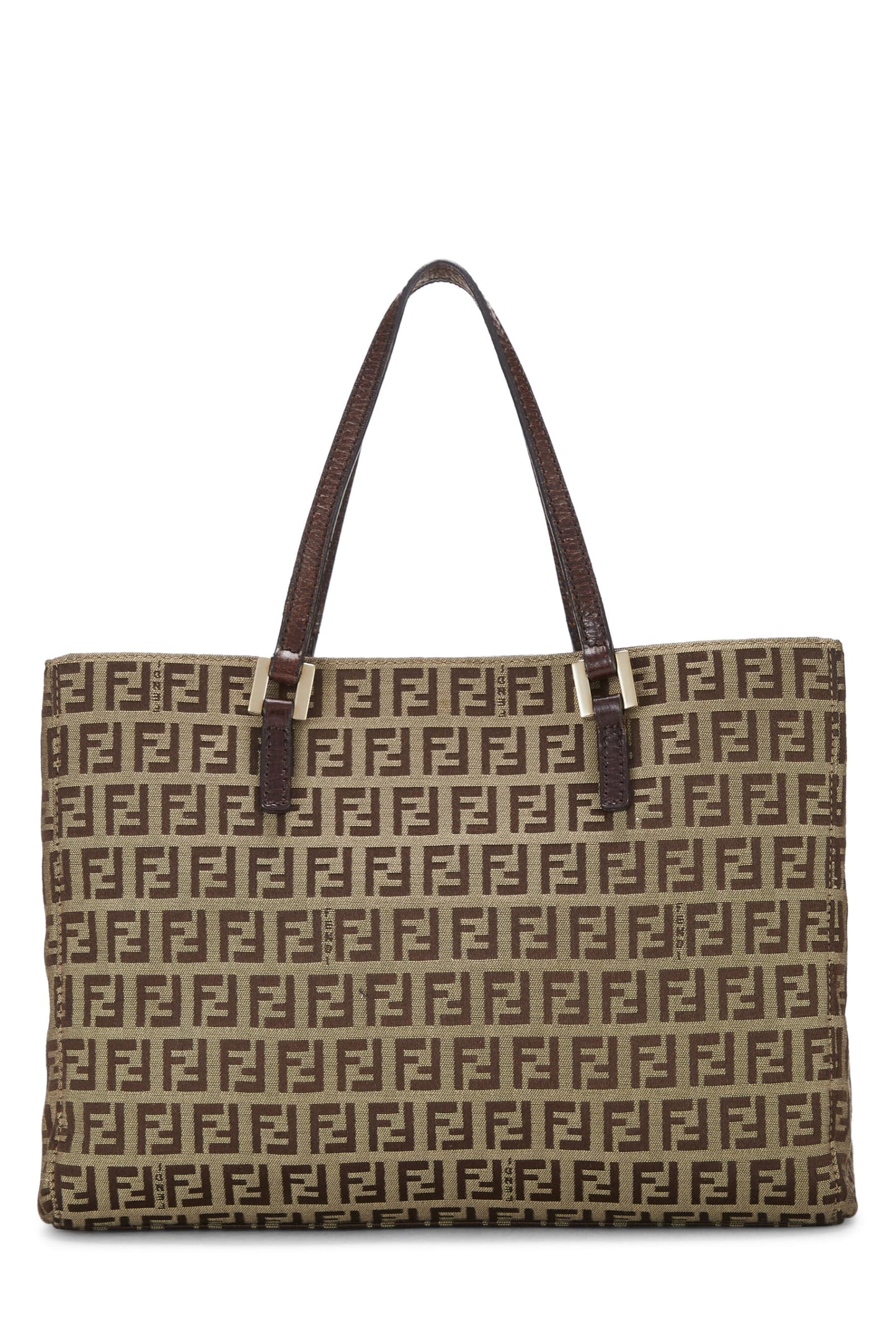 Fendi, Brown Zucchino Canvas Tote Small, Brown